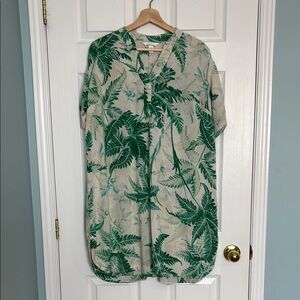 H&M tropical green leaf print tunic